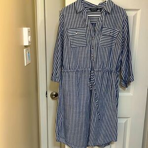 Women’s Blue and White Striped Dress
